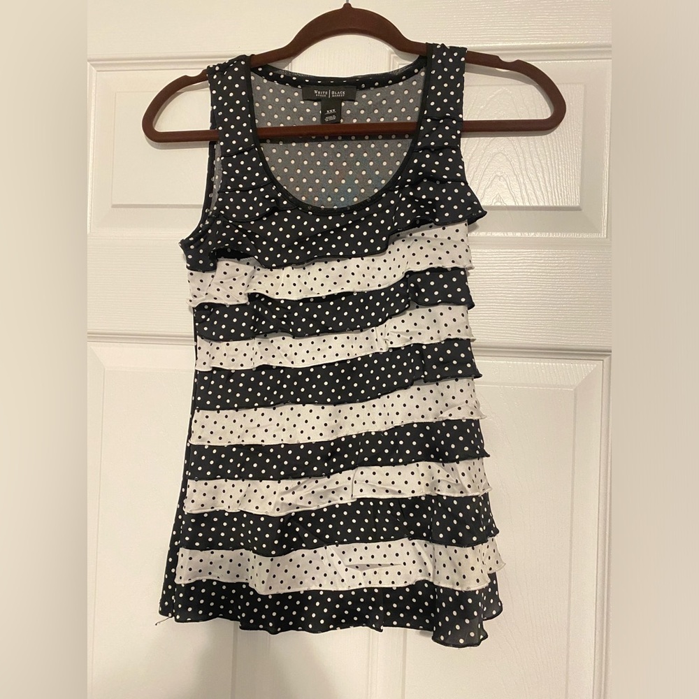 WHITE HOUSE BLACK MARKET Ruffle Layered Blouse